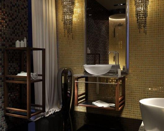 Guldigt och lyxigt badrum från Eurobad 